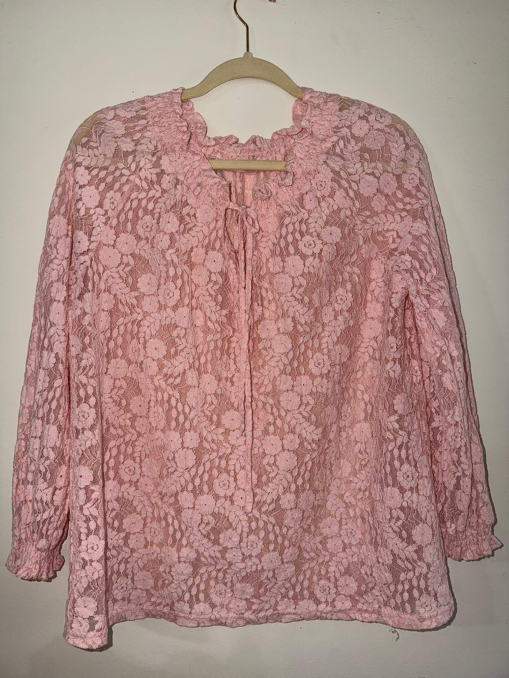 PINK LACE TOP/Blouse size XL
